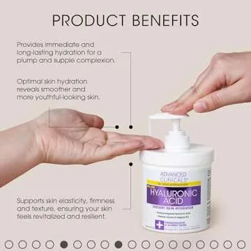 Advanced Clinicals Hyaluronic Acid Body Lotion & Face Moisturizer W/Vitamin E | Hydrating Firming Lotion Minimizes Look Of Wrinkles, Stretch Marks, & Crepey & Dry Skin | Skin Care Products, 16 Oz