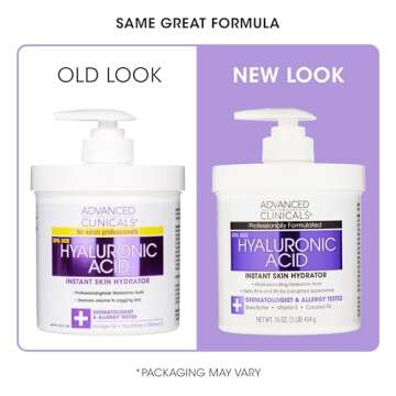 Advanced Clinicals Hyaluronic Acid Body Lotion & Face Moisturizer W/Vitamin E | Hydrating Firming Lotion Minimizes Look Of Wrinkles, Stretch Marks, & Crepey & Dry Skin | Skin Care Products, 16 Oz