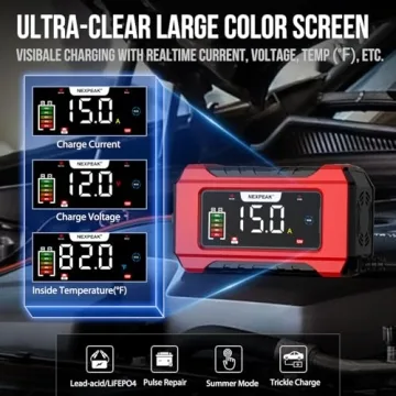 Smart 15-Amp Battery Charger for Cars and Boats