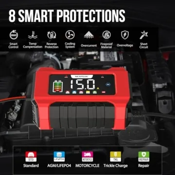 Smart 15-Amp Battery Charger for Cars and Boats