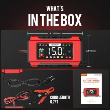 Smart 15-Amp Battery Charger for Cars and Boats