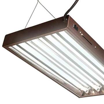 Hydrofarm Agrobrite Designer T5, FLP24, 96W 2 Foot, 4-Tube Fixture with Lamps, 2-Feet/4-Tube, Black