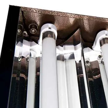 Hydrofarm Agrobrite Designer T5, FLP24, 96W 2 Foot, 4-Tube Fixture with Lamps, 2-Feet/4-Tube, Black