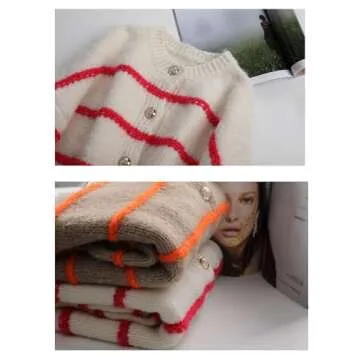 Chic QIBABU Women's Striped Cardigan for Every Season