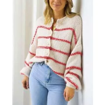 Chic QIBABU Women's Striped Cardigan for Every Season