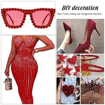 MEIBITE 6796PCS Red Hotfix Rhinestones Crystal Stones Glass for Fabric Clothes Shirts Sparkly Flat Back Round with Tweezers and Picking Pen (SS6~SS30 Set)