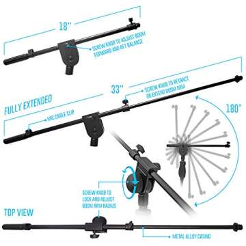 AxcessAbles Quick Release Microphone Stand for Performers