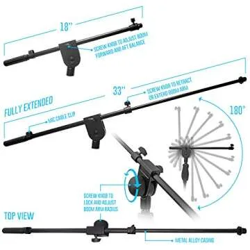 AxcessAbles Quick Release Microphone Stand for Performers