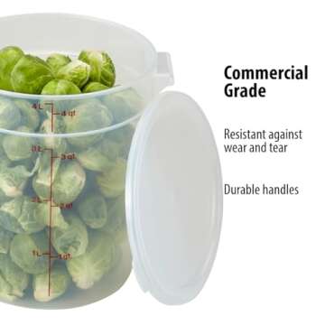 Cambro Food Storage Containers with Lids (BPA-Free) - 4 Quart Food Storage Container (2 Pack)