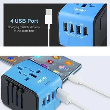 HAOZI All-in-one Universal Travel Adapter With 4 USB Ports