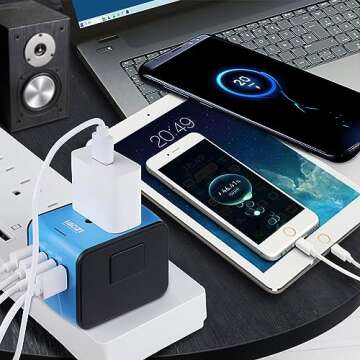HAOZI All-in-one Universal Travel Adapter With 4 USB Ports