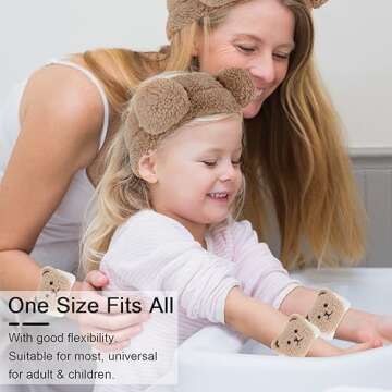 WHAVEL Spa Set with Cute Bear Ears Headband and Towels