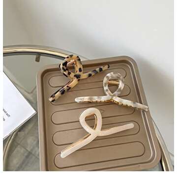 3 Pack Large Metal Acetate Hair Claw Clips Big Non Slip Hair Clamp for Women Hair Accessories as Gif...