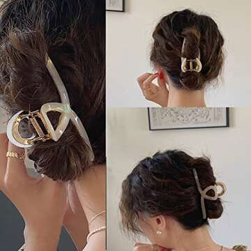 Large Metal Acetate Hair Claw Clips for Women