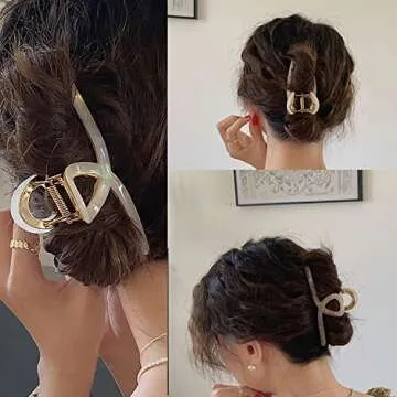 Large Metal Acetate Hair Claw Clips for Women
