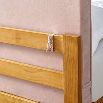 Rainha Cushioned Dorm Headboard - Rose Quartz Velvet