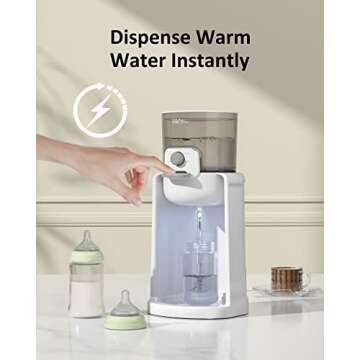 Water Warmer, HEYVALUE Baby Bottle Warmer with Night Light, 4 Temp Control & 72H Keep Warm, Detachab...