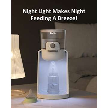 Water Warmer HEYVALUE Baby Bottle Warmer with Night Light