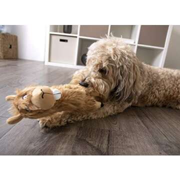 goDog Buck Tooth Llama Plush Dog Toy - Durable & Fun
