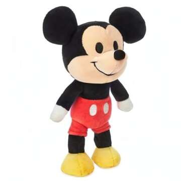 Disney Store Official Mickey Mouse nuiMOs Plushie - Soft Plush with Embroidered Features, Poseable Hands & Turning Head, Magnetic Hands for Holding, 6 Inches, Dress Up with nuiMOs Outfits