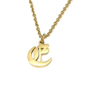 Elefezar Gold Plated Initial Pendant Necklace for Women