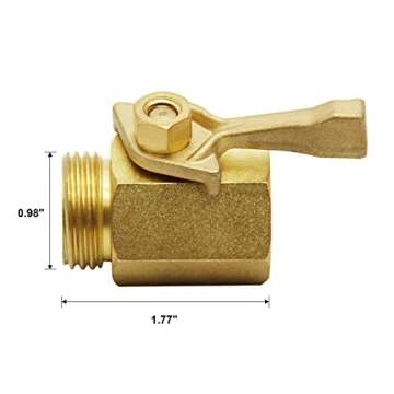 Twinkle Star Heavy-Duty Brass Garden Hose Connector (Shut Off Valve, Type B)