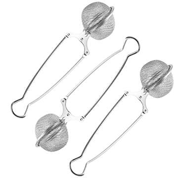 Snap Ball Tea Strainer, Exptolii 3 Pack Stainless Steel Tea Infuser Filter with Handle for Loose Lea...