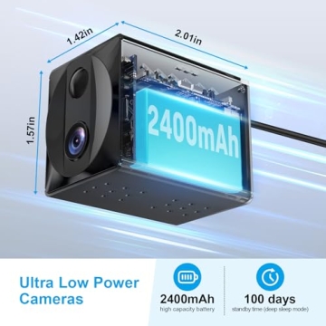 ZTTAOLII Mini WiFi 4K Security Camera with 100 Days Battery Life