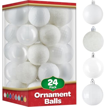 Beautiful Christmas Ornaments Set of 24 for Holiday Decor