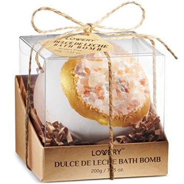 Valentine Gifts for Mom Who Has Everything, Dulce De Leche Bath Bomb, Extra Large Luxury Bath Bombs,...