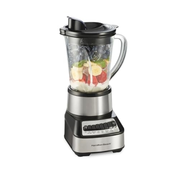 Hamilton Beach Wave Crusher Blender: Perfect for Smoothies & Shakes with 40 Oz Glass Jar & 14 Functi...