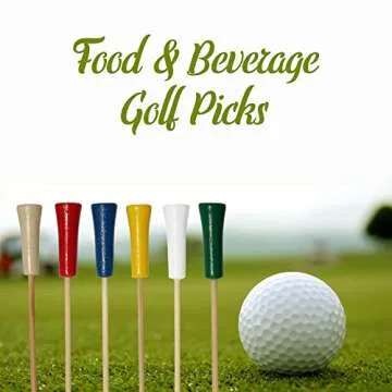 Decorative Golf Tee Bamboo Cocktail Sandwich Skewers - 100 Pieces