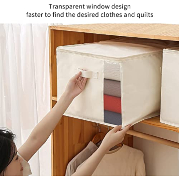 Vailando Large Canvas Storage Bags for Bedding & Clothes