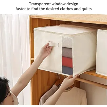 Vailando Large Canvas Storage Bags for Bedding & Clothes