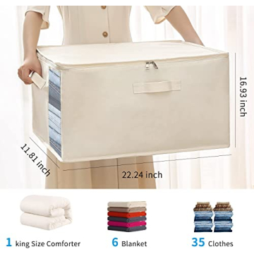 Vailando Large Canvas Storage Bags for Bedding & Clothes