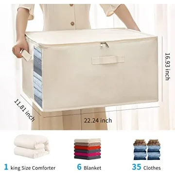 Vailando Large Canvas Storage Bags for Bedding & Clothes