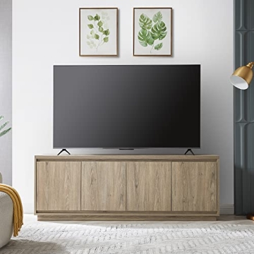 Henn&Hart Presque Grey TV Stand - Perfect for 75" TVs
