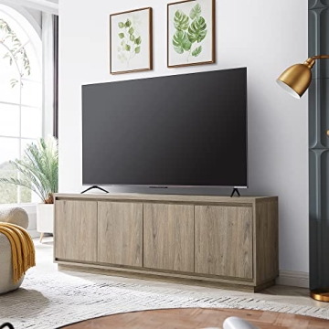 Henn&Hart Presque Grey TV Stand - Perfect for 75" TVs