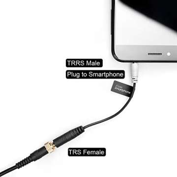 AFVO 3.5mm TRS (Female) to TRRS (Male) Converter Audio Cable Adapter Compatible with iOS & Android S...