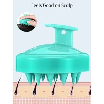 HEETA 2 Pack Hair Scalp Massager Shampoo Brush for Hair Growth, Hair Scalp Scrubber with Soft Silicone, Wet and Dry Hair Detangler (Pink & Green)