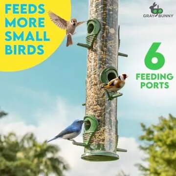 Squirrel Proof Hanging Bird Feeders - 16 Inch 6 Port Green