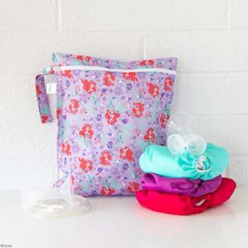 Bumkins Waterproof Wet Bag, Washable, Reusable for Travel, Beach, Pool, Stroller, Diapers, Dirty Gym Clothes, Wet Swimsuits, Toiletries, 1 Count (Pack of 1)