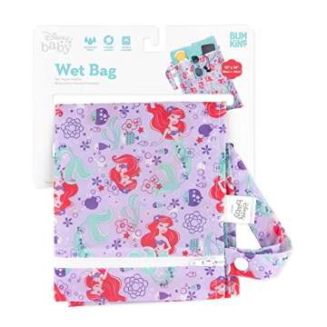 Bumkins Waterproof Wet Bag, Washable, Reusable for Travel, Beach, Pool, Stroller, Diapers, Dirty Gym Clothes, Wet Swimsuits, Toiletries, 1 Count (Pack of 1)