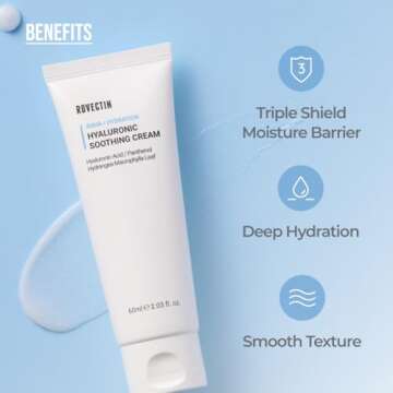 ROVECTIN Aqua Hyaluronic Soothing Cream - Skin Barrier Repair with Astaxanthin, Hyaluronic Acid, Nia...
