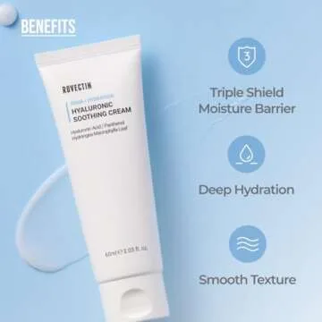 ROVECTIN Aqua Hyaluronic Soothing Cream - Skin Barrier Repair with Astaxanthin, Hyaluronic Acid, Nia...