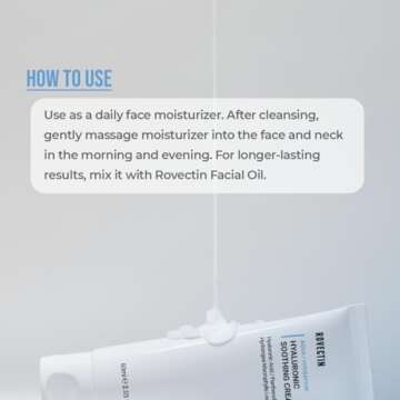 ROVECTIN Aqua Hyaluronic Soothing Cream - Skin Barrier Repair with Astaxanthin, Hyaluronic Acid, Niacinamide | Intense Hydrating Cream | Fragrance Free, Vegan, Korean Skincare (2.03 fl oz)