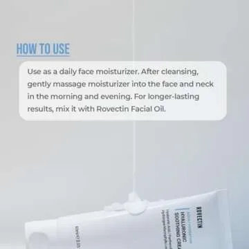 ROVECTIN Aqua Hyaluronic Soothing Cream - Skin Barrier Repair with Astaxanthin, Hyaluronic Acid, Niacinamide | Intense Hydrating Cream | Fragrance Free, Vegan, Korean Skincare (2.03 fl oz)