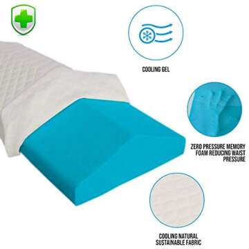 PEP STEP Cooling Gel Lumbar Support Pillow for Best Sleep