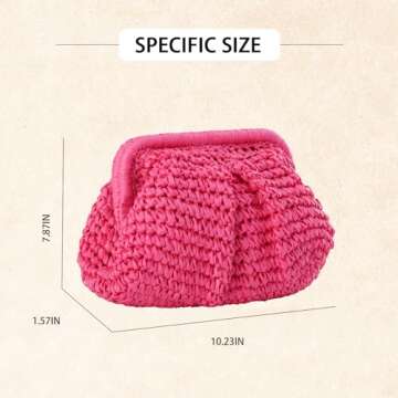 GOKTOW Straw Dumpling Clutch Purse - Stylish Summer Beach Crossbody Bag