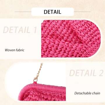 GOKTOW Straw Dumpling Clutch Purse for Summer Fun